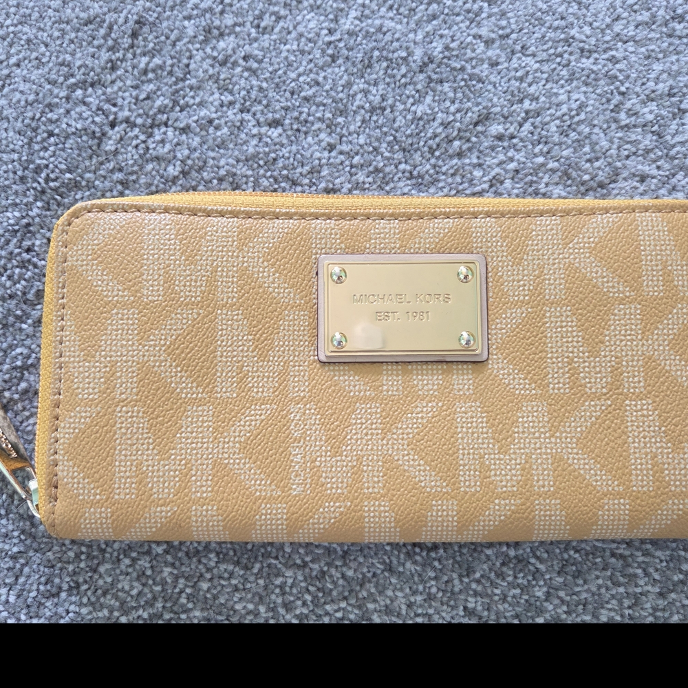 Michael Kors Yellow and Tan Logo Wallet